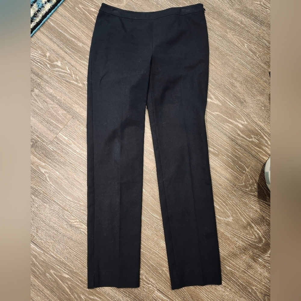Lafayette 148 Finesse Crepe Bleecker Pants in Black Size 6 New‎ condition - Picture 8 of 10